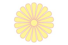 a yellow flower on a white background with the words, flowers in bloom written below it