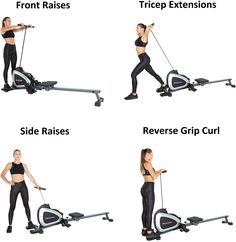 a woman doing exercises on an exercise machine with the words, how to do it