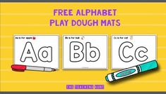 free alphabet play dough mats for kids