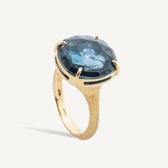 JAIPUR COLOR 18K Yellow Gold and London Blue Topaz Cocktail Ring