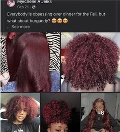 Dyed Tips Natural Hair For Black Women, Burgundy 4c Natural Hair, Dyed 4c Natural Hair, Burgundy Natural Hair, Burgundy Hair Dye, Cute Hair Colors, Colourful Hair, Quick Natural Hair Styles