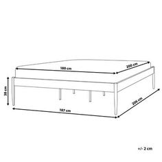 the measurements for a bed frame and headboard are shown in this drawing, which shows how