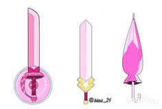 Rose Quartz sword, Connie's sword and Rainbow quartz 2.0 umbrella Rainbow 2.0, Rainbow Quartz 2.0, Rose Quartz Steven, Connie Steven Universe, Rose Quartz Steven Universe, Steven Universe Theories, Cristal Gems, Steven Uni