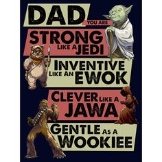 the star wars characters are depicted in this t - shirt design for dad's day