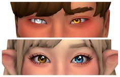 two different views of the same person's eyes, one yellow and one blue