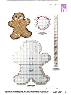 a cross stitch pattern with a ginger on the front, and a cookie on the back