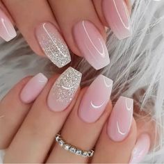 Press On Nails, New, 24 Pieces Cute Pink Nails, Nail Shimmer, Short Almond, Pink Nail Art, Short Square Acrylic Nails, Pink Nail Designs, Glam Nails, Pink Nail, Pink Acrylic Nails