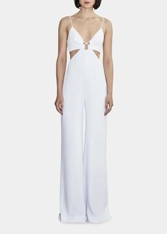 Et Ochs "Carter" jumpsuit with cutout details V neckline Diy Clothing, Wide Leg, Sleek Jumpsuit, In Flow, The Carter, Et Ochs, Wide Legs, Wide Leg Jumpsuit, Abstract Shapes