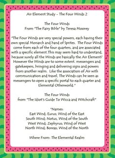 the four winds poem in green and pink