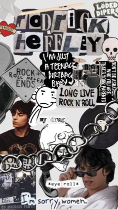 a collage of various images with the words rock'n roll on them