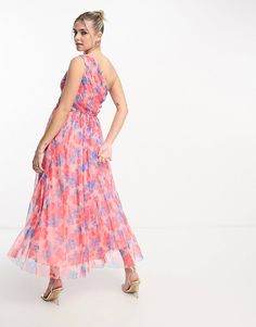 Anaya one shoulder tulle midaxi dress in floral print | ASOS Formal Dresses Graduation, Cocktail Dress Formal, Midaxi Dress, Winter Party Dress, Long Sleeve Floral Dress, Satin Slip Dress, Floral Dress Black, Workwear Dress, Spring Dresses