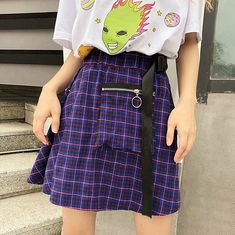 Checker Plaid Pocket A-line Skirt, skater skirt, tennis skirt, Get It! Blue And Black Plaid Skirt, Grunge Skirt Y2k Plaid Blue, 90s Checkered Skirt, Purple Plaid Skirt, Retro Plaid Cotton Skirt, Black A Line Skirt, Sarcastic Clothing, Jumpsuit Navy Blue, Skater Girl Outfits