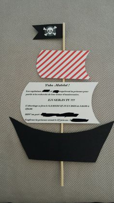 a pirate birthday party with a boat and flag