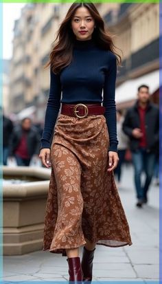 Fall Outfits Over 40 Women, True Autumn Outfit Ideas, Dark Autumn Outfit Ideas, 2024 Fall Street Style, True Autumn Outfits Capsule Wardrobe, Dark Autumn Style, Brown Clothes Outfit, Fall Winter Outfits Over 40, Colorful Autumn Outfits