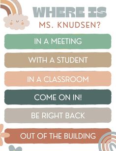 a poster with the words where is ms knudsen?