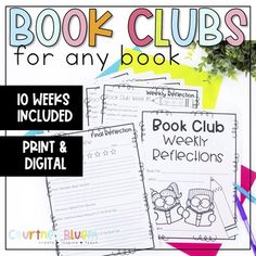 the book club for any book is open and ready to be used as an activity