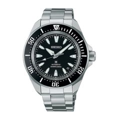 Seiko Prospex Men's Automatic, Silver Tone, Black Dial & 200m Water Resistant Divers Watch Silver Tone, Water Resistant, Range, Water, Silver