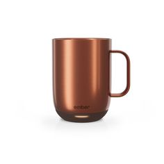 an copper colored mug with the word omber on it