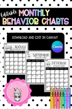 the printable behavior chart is shown with markers and pencils in front of it