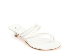 Journee Collection Lettie Sandal - Free Shipping | DSW Adjustable White Sandals With Heel Loop, Chic White Sandals With Single Toe Strap, Adjustable White Evening Sandals, White Sandals For Summer Evenings, White Strappy Sandals For Summer, White Sandals For Evening In Summer, Modern White Strappy Sandals, Modern White Sandals For Spring, White Evening Sandals For Summer