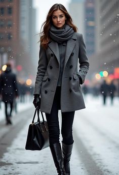 winter outfit for work Conservative Winter Outfits, Mild Winter Outfits For Women, Winter Breakfast Outfit, Pea Coat Outfit, Cozy Spring Outfits, Breakfast Outfit, Stylish Spring Outfit, Outfit For Work, Perfect Winter Outfit