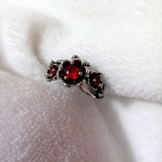 Gothic Vintage Red Rose Flower Ring Size 7 Red Flower Ring For Wedding, Red Flower-shaped Wedding Ring, Red Flower Wedding Ring, Elegant Red Flower Ring, Red Flower-shaped Promise Ring, Cinderella Flower, Rose Flower Ring, Dark Red Roses, Luxury Wedding Rings