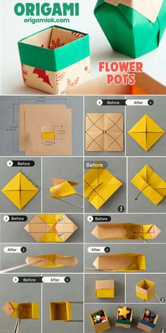 how to make an origami flower box