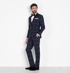 Black Watch Tartan Tuxedo | The Black Tux Winter Formal Plaid Suits, Wedding Outfits For Men, Winter Wedding Attire, Groomsmen Fashion, Wedding Groomsmen Attire, Suit Prom, Charity Ball, Winter Wedding Outfits, Classic White Dress