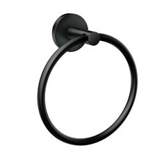 a black towel ring on a white background with the word, person written below it