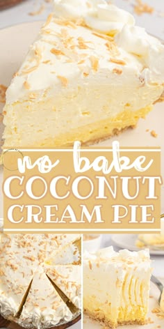 no bake coconut cream pie with text overlay