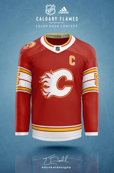 the official jersey for the vancouver flames hockey team