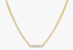 14k Gold Cuban Chain Diamond Necklace / 3mm Cuban Link Necklace with Large Diamonds in 5 Prong Setting / Curb Chain Necklace / 0.60ctw ✔ Handmade ✔ Natural Diamond ✔ Total Carat Weight Diamonds: 0.60ctw ✔ Dimensions of Setting: 3.5 mm The dimension of the links: 3mm Available 14K Yellow Gold ( SOLID GOLD ) 🛠 All Sarah Elise pieces are handcrafted to order, please allow 4 - 10 business days for shipping out. Need it sooner? Just ask and we will let you know if it's possible. 💎 We use only top-g Yellow Gold Diamond Necklace With Chain, Anniversary Yellow Gold Diamond Chain Necklace, Gift Yellow Gold Diamond Necklace With Curb Chain, Formal Yellow Gold Curb Chain Diamond Necklace, Fine Jewelry Diamond Necklace With Curb Chain As Gift, Yellow Gold Bar Necklace With Single Cut Diamonds, Diamond Pendant Necklace For Anniversary, Yellow Gold Link Diamond Necklace With Diamond Accents, Yellow Gold Link Diamond Necklace With Accents