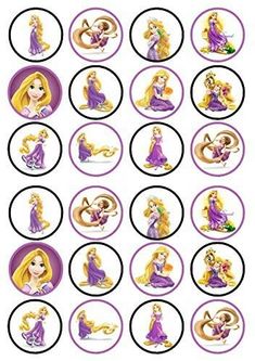 disney princesses stickers are shown in purple