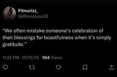 the tweet is posted to someone on their twitter account, which reads we often make someone's celebration of their blessing for bastues when it's simply gratitute