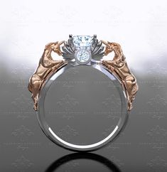 'November Verse' 1.20ct Natural White Diamond Gold Unicorn Ring Medieval Wedding Ring, Unicorn Stuff, Unicorn Wedding, Gothic Wedding Rings, Unicorn Ring, Gothic Engagement Ring, Skull Engagement Ring, Unicorn Jewelry, Black Engagement Ring