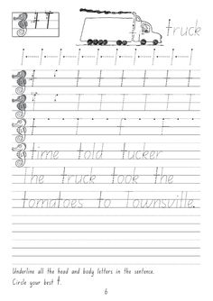 handwriting practice worksheet for children with trucks