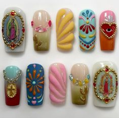 Mexican Inspo Nails, Mexican Nail Art Mexico, Mexican Nails Designs Mexico, Mexico Nails Designs, Mexico Nail Ideas, Mexican Inspired Nails Mexico, Mexico Inspired Nails, Mexico Moodboard, Mexican Nails Designs