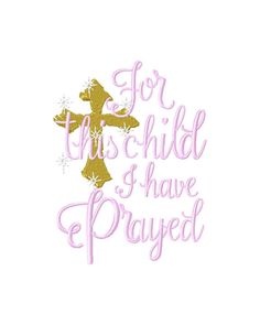 a pink and gold cross with the words for this child i have played