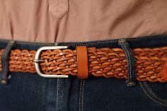 "Handmade by us from thick leather Hand braided, design and care. The leather is real vegetable tanned (Geniune leather) it will shine and flourish as it is used. *An elegant fine belt to be used for many years *It is not rigid and not stiff due to its braid structure, it will cover your waist in a comfortable structure as it will be a slight stretch. *Thanks to its removable screw head, it can be easily removed and shortened when it is long. With a width of 1.3\"/3cm , it is more suitable for c Casual Braided Leather Belt, Casual Brown Woven Leather Belt, Handmade Brown Belt For Everyday Use, Handmade Brown Belts, Casual Adjustable Braided Belt, Casual Leather Rope Belt, Tan Leather Belt, Braided Leather Belt, Silver Wrapping Paper