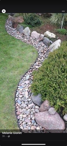 an image of a garden with rocks and grass