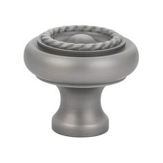 an image of a knob with rope on the top and bottom in satin stainless steel