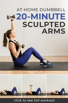 a woman doing the dumbble 20 - minute sculpted arms