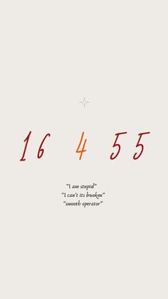 the numbers are written in red and orange on a white background with stars above it