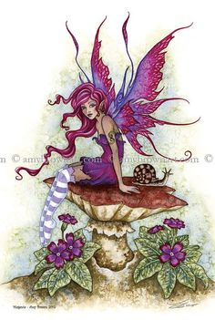 a fairy sitting on top of a mushroom