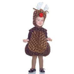 Adorable 2 Piece Reindeer Costume Features Plush Swirl Fur, Bright Rudolph Red Nose Hook And Loop Closure Headpiece At Chin Spot Clean Comes With: Plush Fur Body And Hood Does Not Include Tight Or Shoes 100% Polyester Measurements: 18-24 Months Height: 32-34 In Weight: 27-30 Lbs 2t-4t Height: 36-42 In Weight: 30-37 Lbs Item Is Brand New, Bag It Comes In May Be Damaged Baby Christmas Costumes, Reindeer Dress, Reindeer Costume, Rudolph Red Nose, Baby Kostüm, Rudolph The Red Nosed Reindeer, Baby Reindeer, Holiday Costumes, Toddler Halloween Costumes