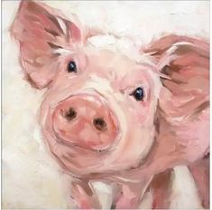 a painting of a pig on a white background