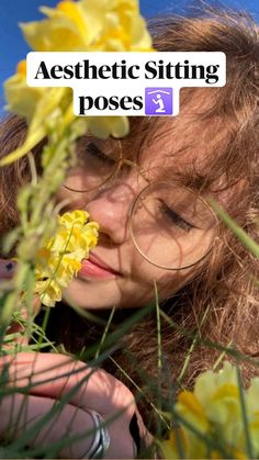 a woman with glasses holding flowers in front of her face and the words follow for more