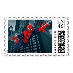 a postage stamp with the image of spider - man