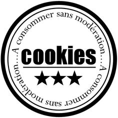 a black and white seal with the words cookies written in four stars on top of it