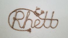 there is a rope that has the word neut written in it